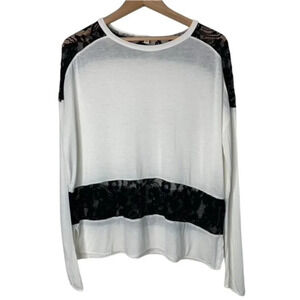 Aritzia Wilfred Top Intricate Lace Long sleeve Casual Basic Cream Size XS